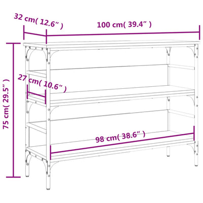 Konsolipöytä musta 100x32x75 cm tekninen puu