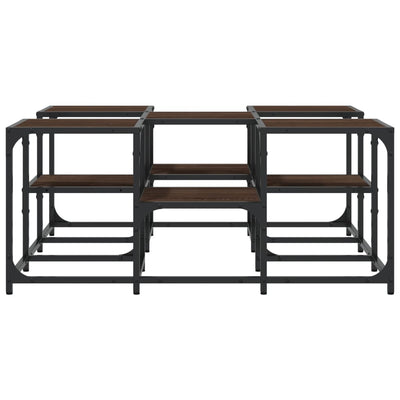 Sohvapöytä ruskea tammi 91x91x40 cm tekninen puu