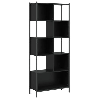 Kirjahylly musta 72x28x172 cm tekninen puu