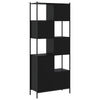 Kirjahylly musta 72x28x172 cm tekninen puu