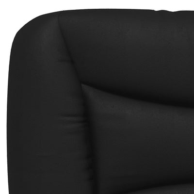 Sängynrunko päätylevyllä musta 180x200 keinonahka