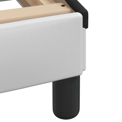 Valkoinen ja musta sängynrunko päädyllä Nagdy 80x200cm (keinonahka)