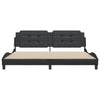 Musta sängynrunko päädyllä Nagdy 200x200cm (keinonahka)