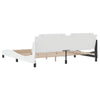 Valkoinen sängynrunko päädyllä Nagdy 200x200cm (keinonahka)