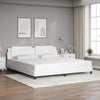 Valkoinen sängynrunko päädyllä Nagdy 200x200cm (keinonahka)