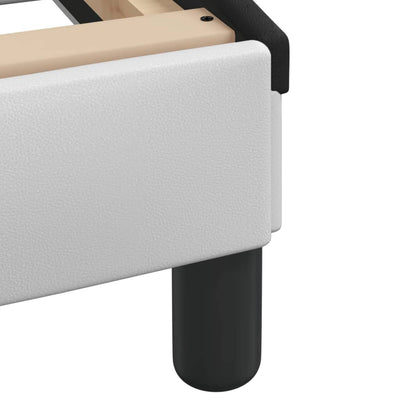 Valkoinen/musta sängynrunko led-valoilla Arielle 140x190cm (keinonahka)