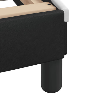 Musta/valkoinen sängynrunko led-valoilla Arielle 140x200cm (keinonahka)