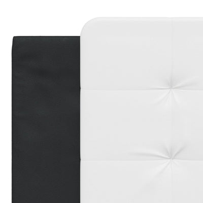 Sängynrunko LED-valoilla musta/valkoinen 180x200 cm keinonahka