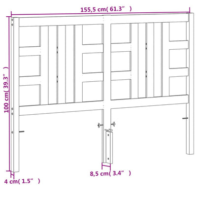 Sängynpääty ruskea 150 cm täysi mänty