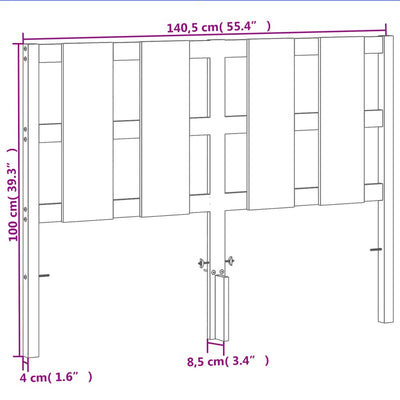 Sängynpääty ruskea 135 cm täysi mänty