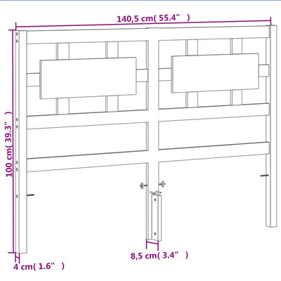 Sängynpääty ruskea 135 cm täysi mänty