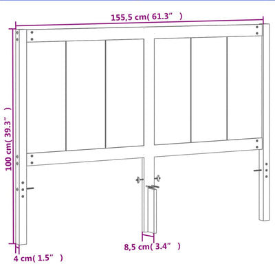 Sängynpääty ruskea 150 cm täysi mänty