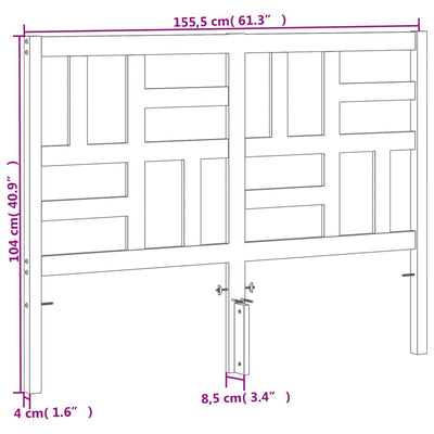 Sängynpääty ruskea 150 cm täysi mänty