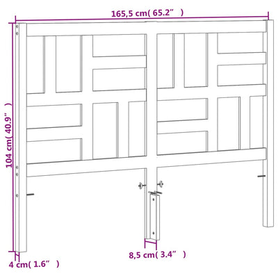 Sängynpääty ruskea 160 cm täysi mänty