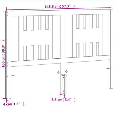 Sängynpääty ruskea 140 cm täysi mänty