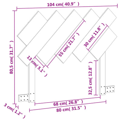 Sängynpääty ruskea 100 cm täysi mänty