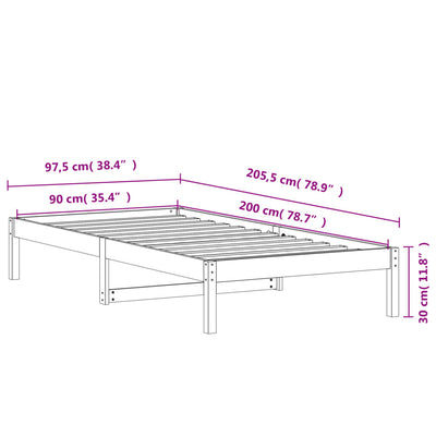 Vahanruskea sohvasänky Desider 90x200cm (mänty)