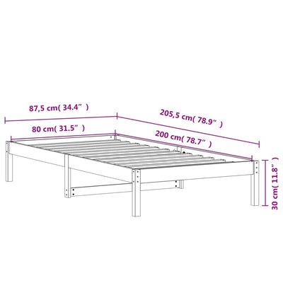 Vahanruskea sohvasänky Desider 80x200cm (mänty)