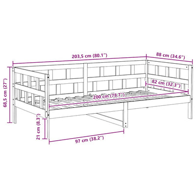 Vahanruskea sohvasänky Nuri 80x200cm (mänty)