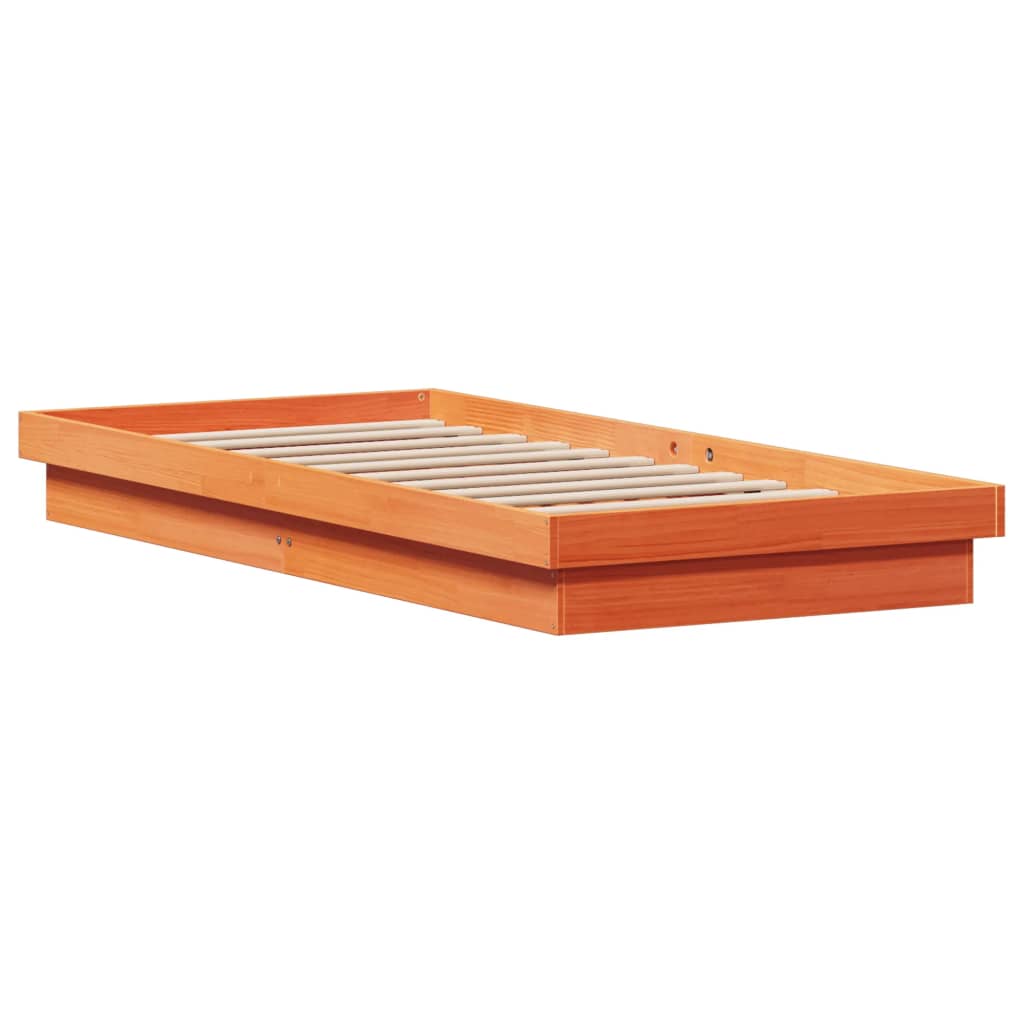 Vahanruskea led-sängynrunko Margretta 100x200cm (mänty)