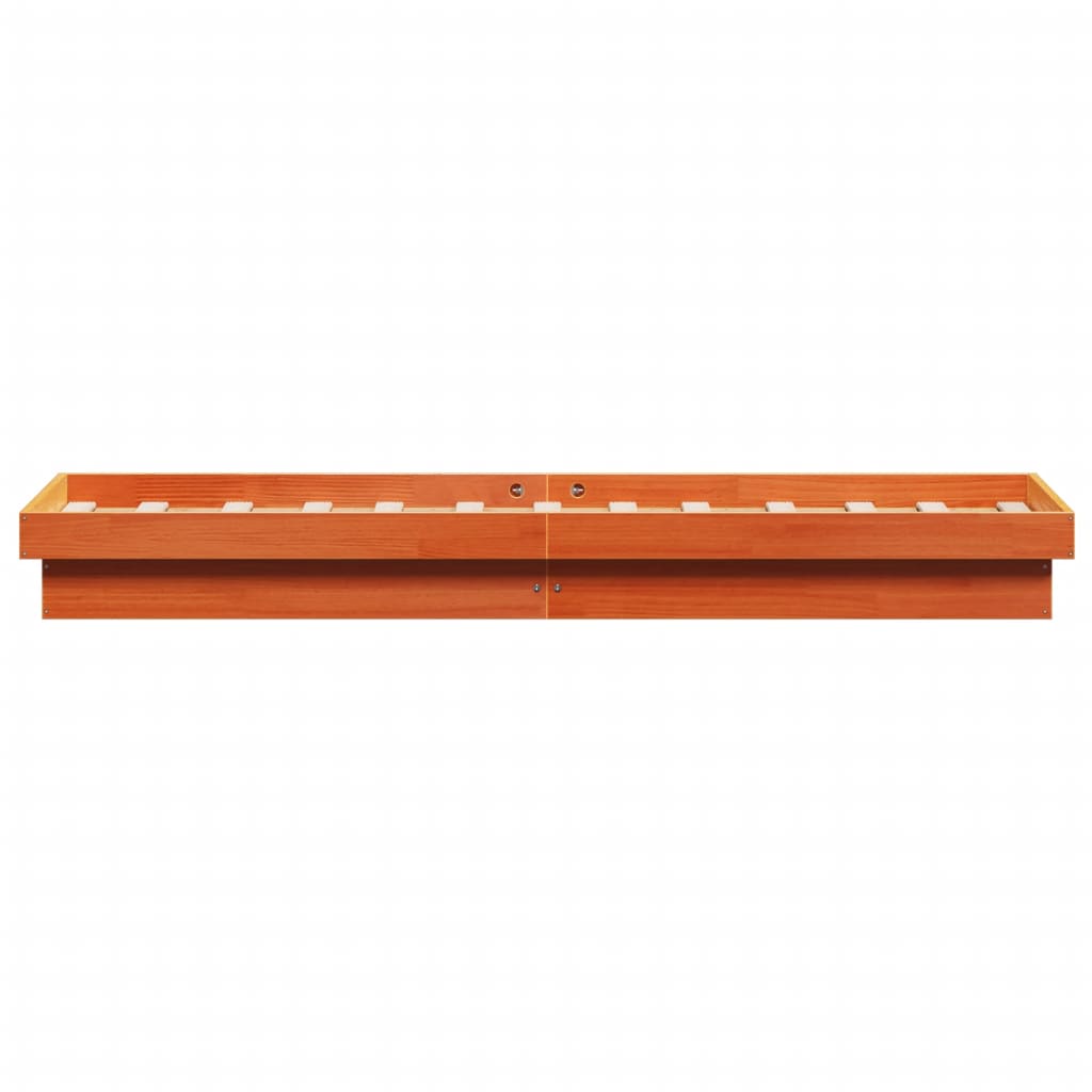 Vahanruskea led-sängynrunko Margretta 100x200cm (mänty)