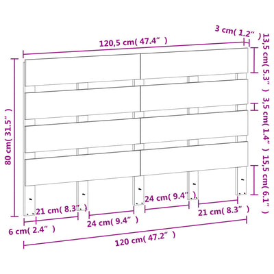 Sängynpääty ruskea 120 cm täysi mänty