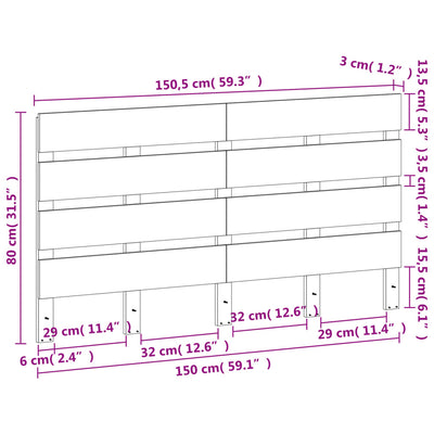 Sängynpääty ruskea 150 cm täysi mänty