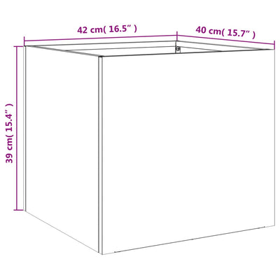 Kukkalaatikot 2 kpl musta 42x40x39 cm teräs