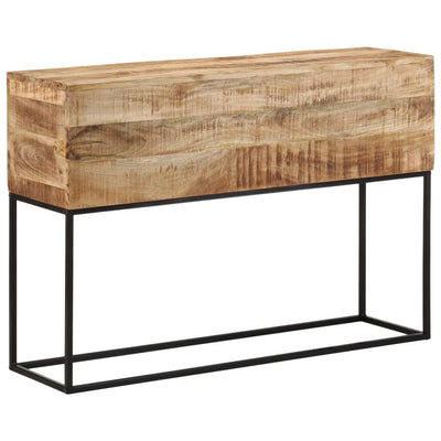 Konsolipöytä 110x30x75 cm täysi karkea mangopuu ja rauta