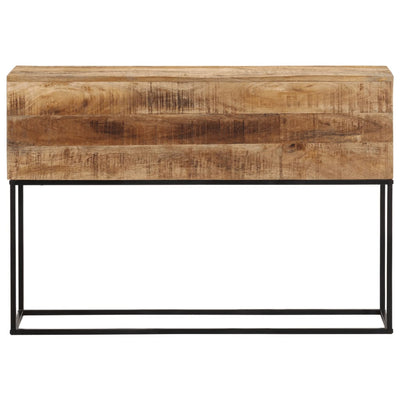 Konsolipöytä 110x30x75 cm täysi karkea mangopuu ja rauta