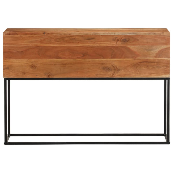 Konsolipöytä 110x30x75 cm täysi akaasiapuu ja rauta
