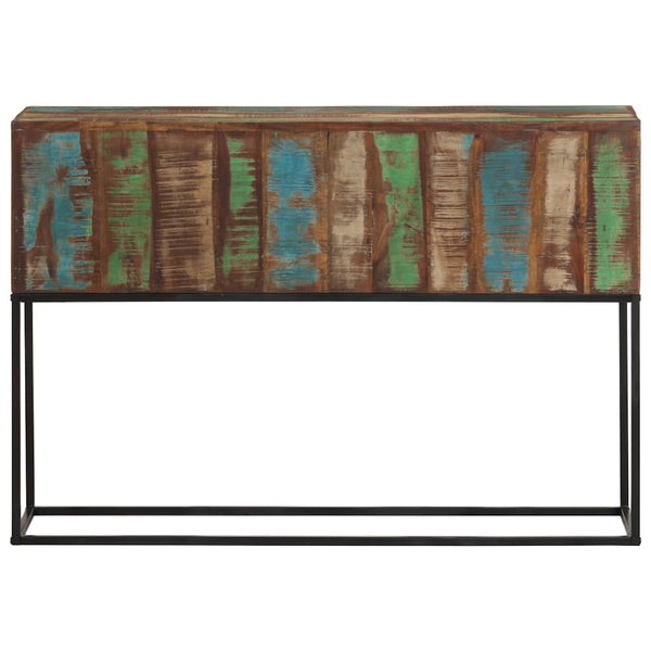Konsolipöytä 110x30x75 cm kierrätetty täyspuu ja rauta