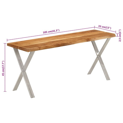 Penkki elävillä reunoilla 105 cm täysi akasiapuu
