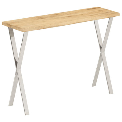 Konsolipöytä elävillä reunoilla 105x33x76 cm täysi mangopuu