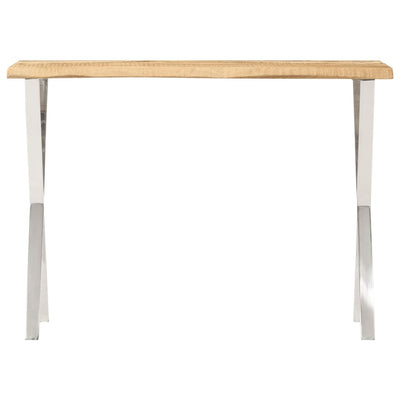 Konsolipöytä elävillä reunoilla 105x33x76 cm täysi mangopuu