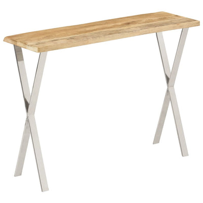 Konsolipöytä elävillä reunoilla 105x33x76 cm täysi mangopuu
