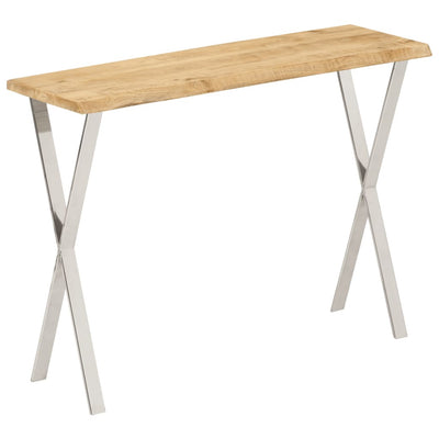 Konsolipöytä elävillä reunoilla 105x33x76 cm täysi mangopuu