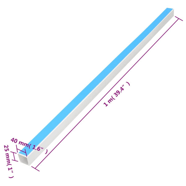 Johtokanava itsekiinnittyvä 40x25 mm 10 m PVC