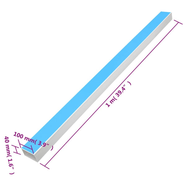 Johtokanava itsekiinnittyvä 100x40 mm 10 m PVC