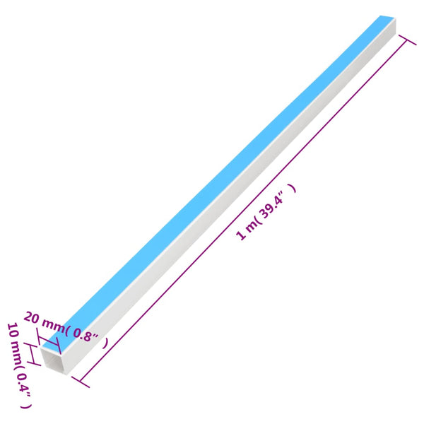 Johtokanava itsekiinnittyvä 20x10 mm 30 m PVC