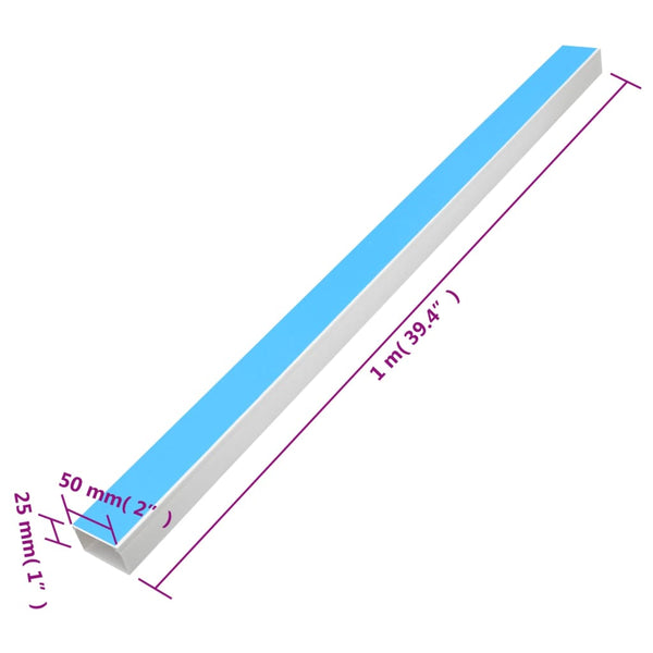 Johtokanava itsekiinnittyvä 50x25 mm 30 m PVC