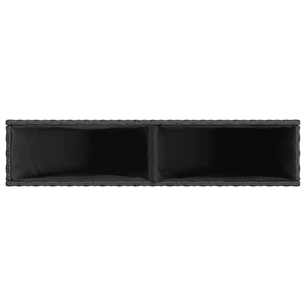 Ulkokukkalaatikot 2 ruukkua 2kpl musta 90x20x40 cm polyrottinki