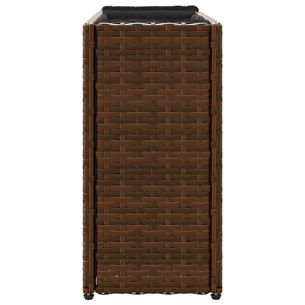 Ulkokukkalaatikot 2 ruukkua 2kpl rusk. 90x20x40 cm polyrottinki