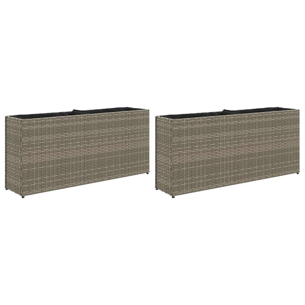 Ulkokukkalaatikot 2 ruukkua 2kpl harm. 90x20x40 cm polyrottinki