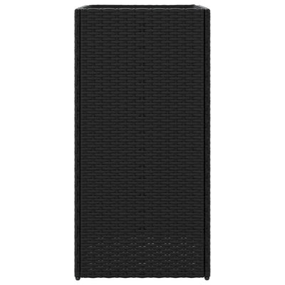 Kukkalaatikot 2 kpl musta 40x40x80 cm polyrottinki