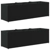 Ulkokukkalaatikot 3 ruukkua 2kpl musta 105x30x32 cm PE-rottinki