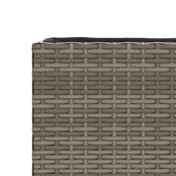 Kukkalaatikot pyörät/3 ruukkua 2 kpl 107x32x38 cm PE-rottinki