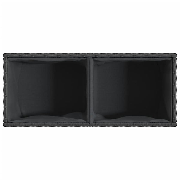 Ulkokukkalaatikot 2 ruukkua 2 kpl musta 72x30x32 cm PE-rottinki