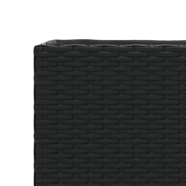 Ulkokukkalaatikot 2 ruukkua 2 kpl musta 72x30x32 cm PE-rottinki