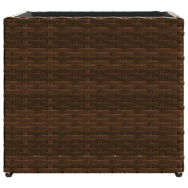 Puutarhan istutuslaatikot 2 kpl ruskea 36x30x32 cm polyrottinki